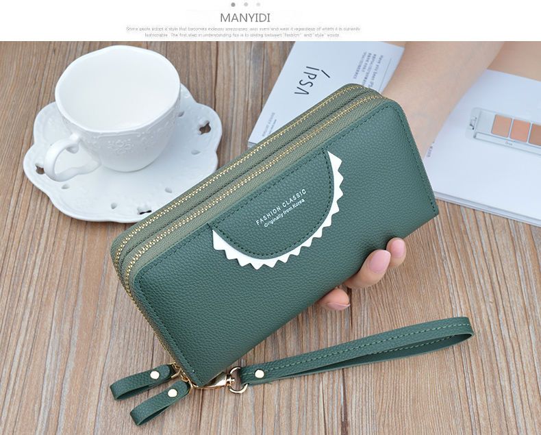New Zipper Women's Long Handheld with Large Capacity Double Layer Wallet Fashion Mom Phone Bag_voghion.com