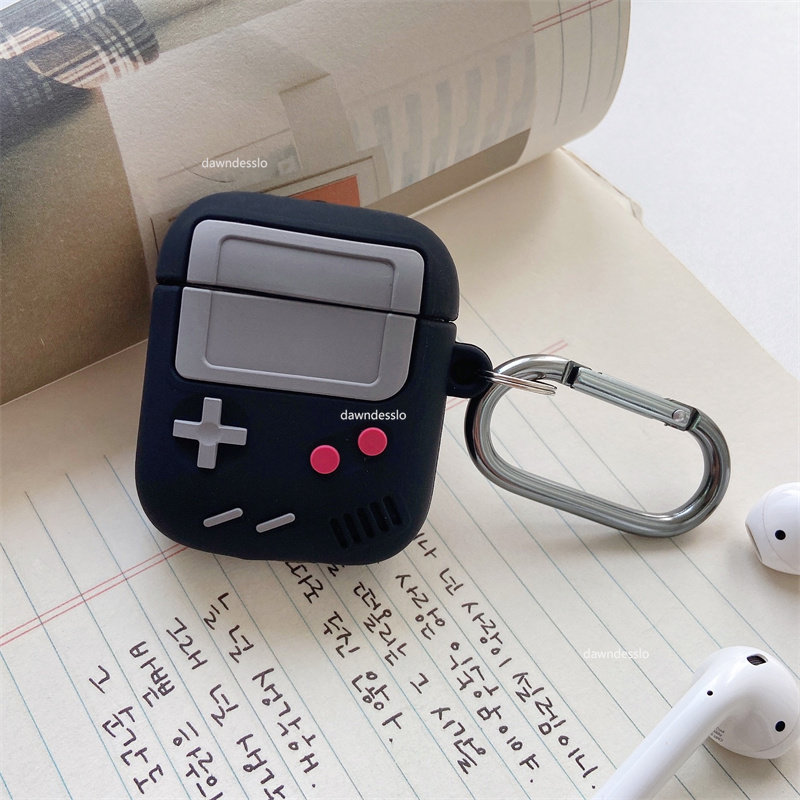 Per AirPods Pro 1 2 Custodia per auricolari da gioco retrò alla moda per Airpods Pro 1 2 Custodia per cuffie in silicone Gameboy 3D carina con portachiavi_voghion.com