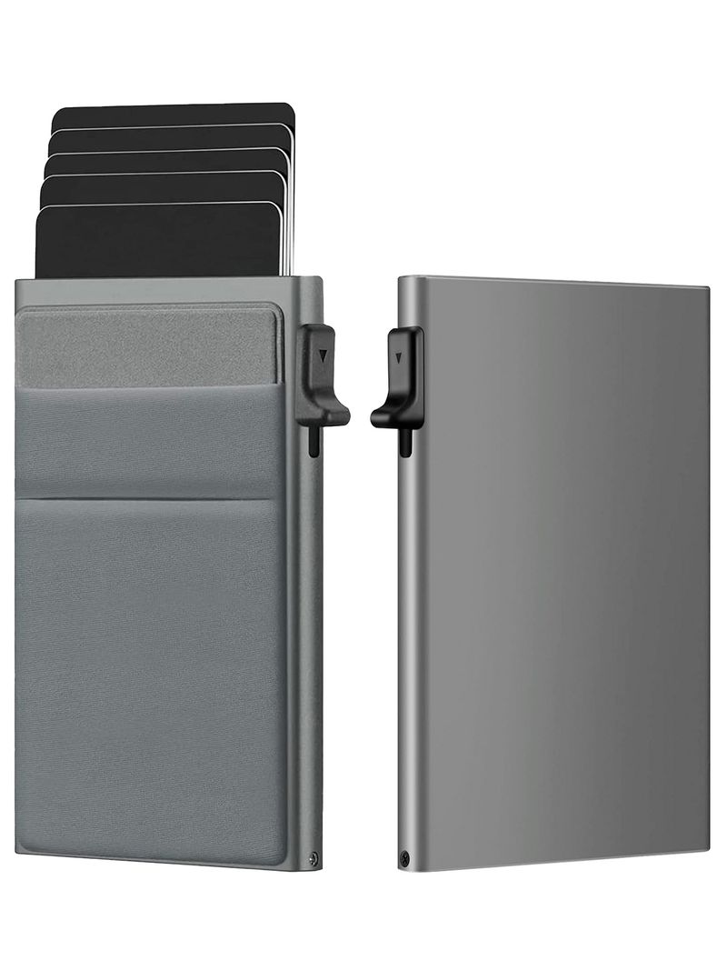 Passporthüllen & Portemonnaien Nei Männer Einfach Ultradënn RFID-Schutz Portemonnaie Kaartehülle Aluminiumlegierung Säitendréckkaartehülle_voghion.com