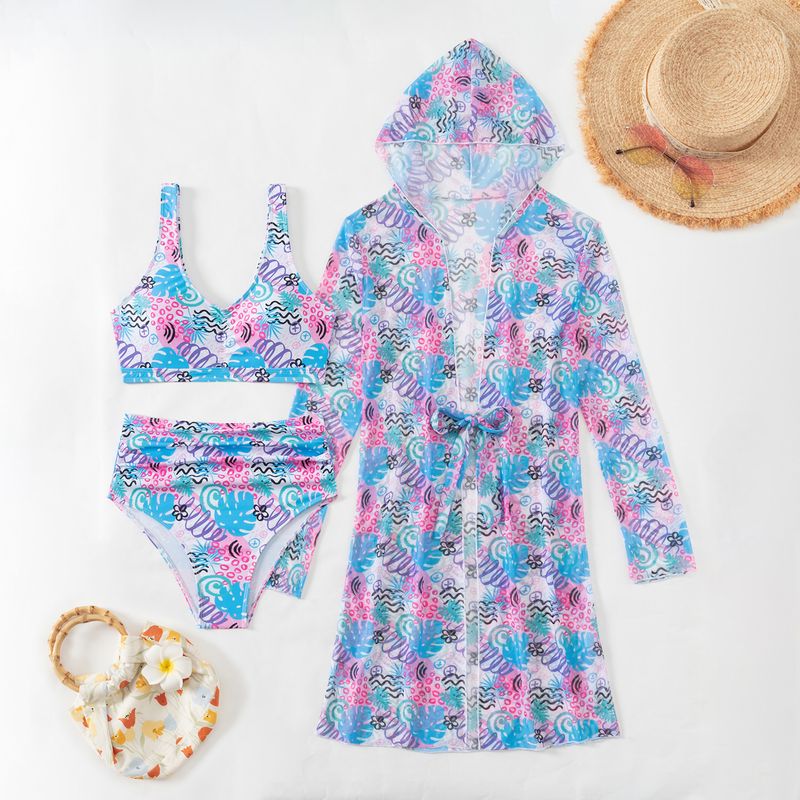 Clothing Multi Color Printing Sexy High End Bikini Three Piece Women's Swimsuit_voghion.com
