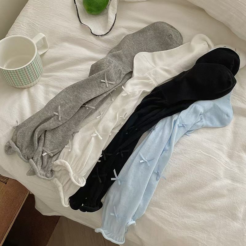 Summer Thin For Women With Bowknot JK Lolita Calf Korean Sweet Ballet Slouch Socks Pure Desire Style_voghion.com