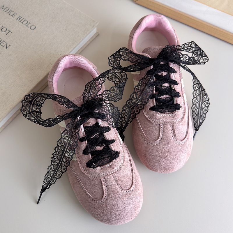 Accessori in pizzo bianco, lacci per scarpe con fiocco, perle, scarpe da ballo adattabili, scarpe casual, scarpe sportive, stile Ins_voghion.com