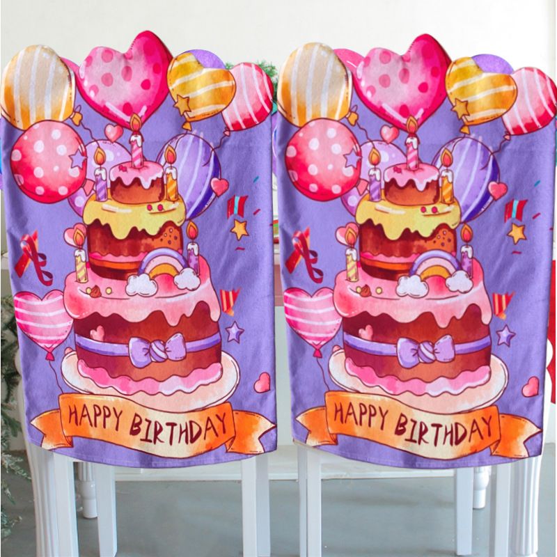 New Birthday Table and Chair Cover Decoration Children's Birthday Hotel Props Elastic one-piece Chair Cover Patternable_voghion.com