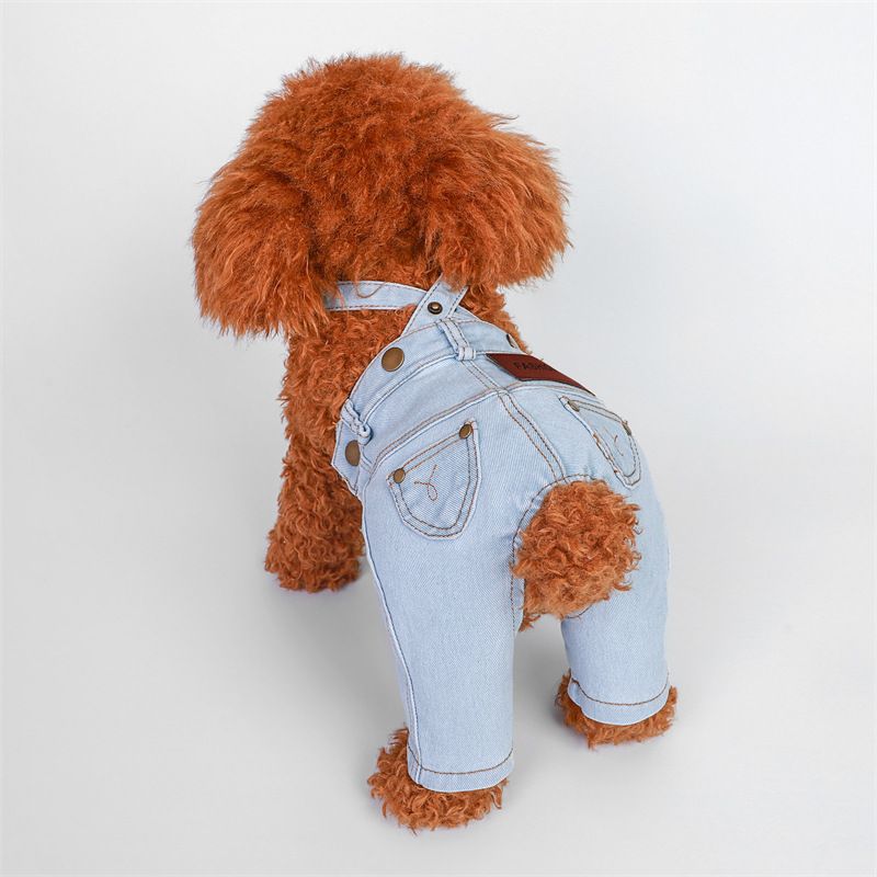 Salopette polyvalente en denim pour le printemps et l'automne, vêtements pour animaux de compagnie, pantalons pour chiens, Teddy_voghion.com