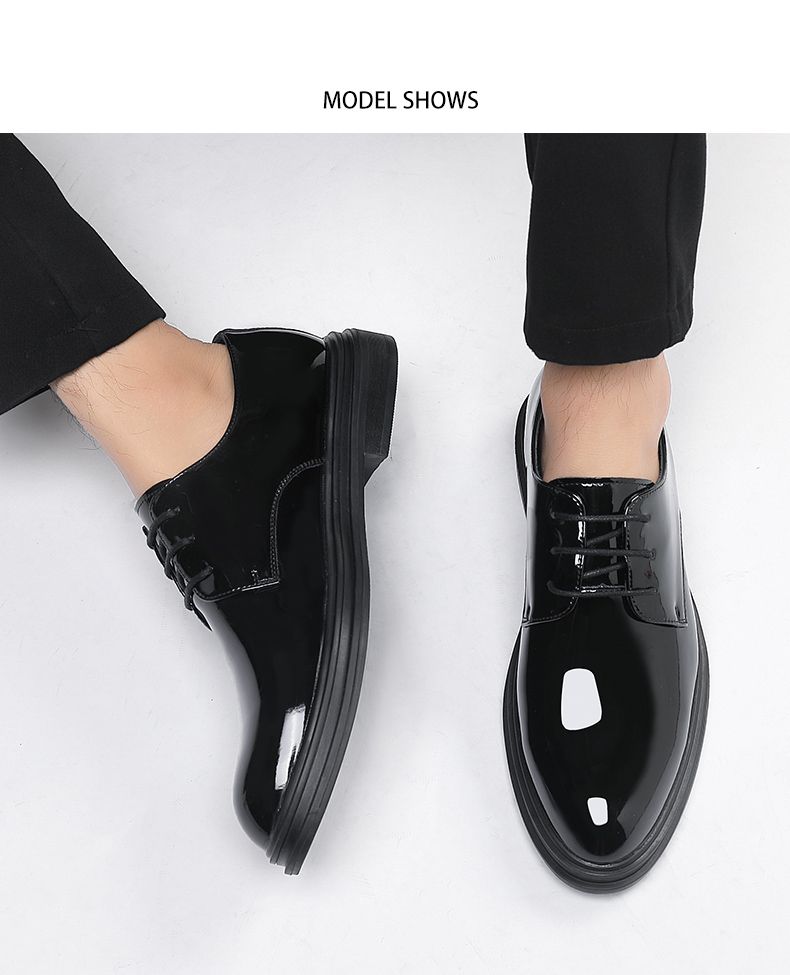FUQIAO New 6/8 Cm Derby Patent Leather Height Raise Men Dress Formal Business Elevator Shoes Light Upper Material_voghion.com