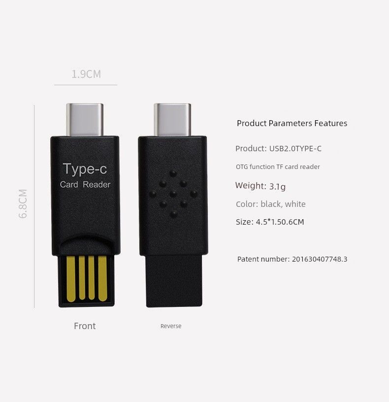 Type-c TF OTG Card Reader Support 2T For Huawei Xiaomi Mobile Phone Memory Expansion Computer General_voghion.com