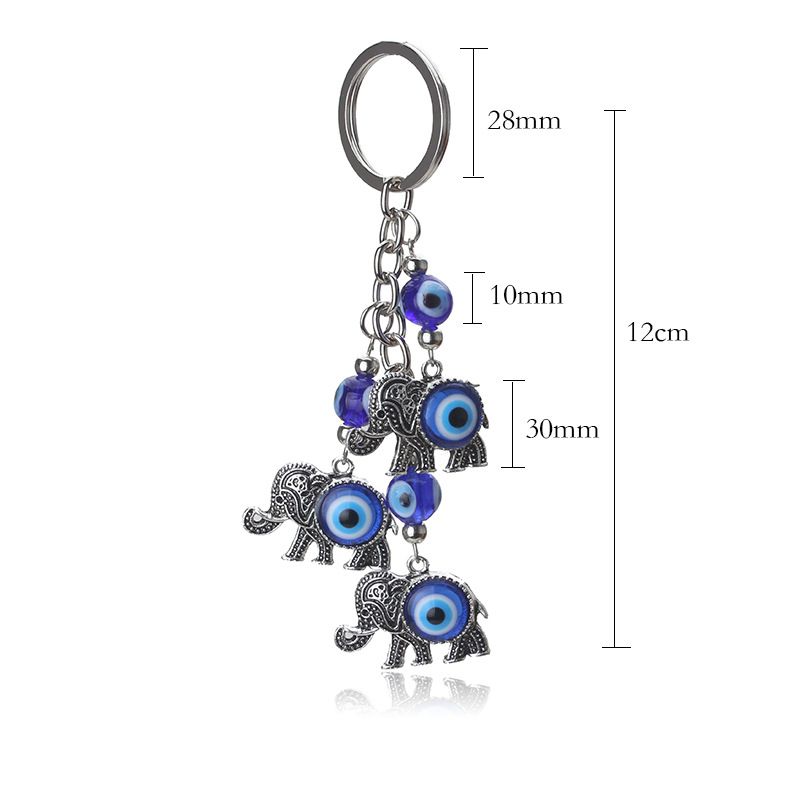 Blue Eye Keychain Lucky Elephant Pendant Keychain Devil's Eye Pendant Bag Pendant_voghion.com