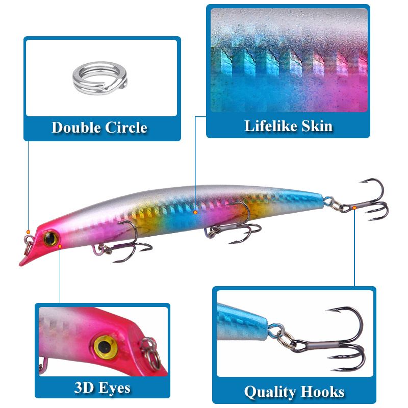 Momeală de alpinism New Wave 12,5 cm/14 g, simulare apă plutitoare, momeală de pește, pescuit de apă dulce, echipament de pescuit maritim_voghion.com