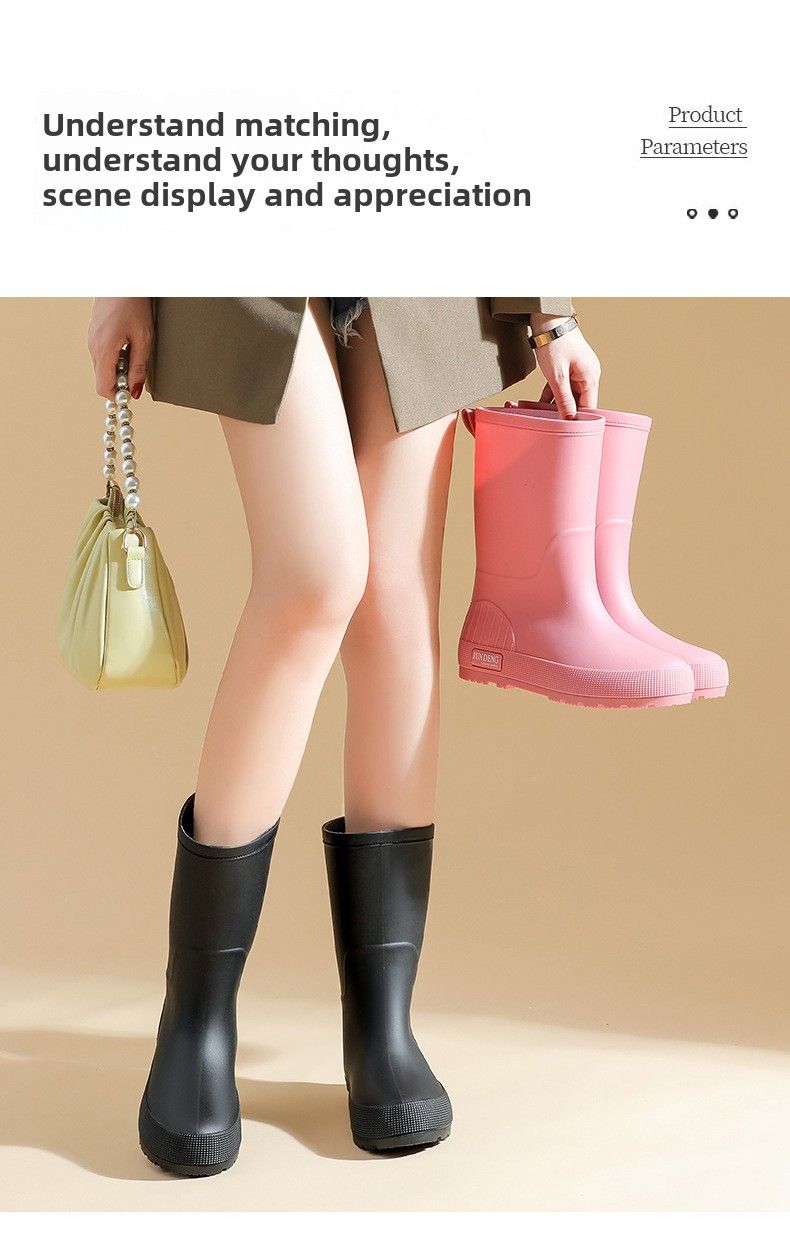 Scarpe casual da donna in PVC impermeabili e antiscivolo, resistenti all'usura, per autolavaggio, scarpe da pioggia alla moda da donna_voghion.com