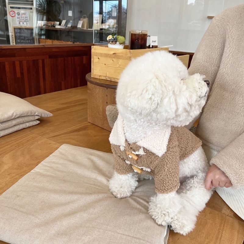 Autumn and Winter thickened warm dog cat buckle polar fleece coat Teddy Yorkshire bear small puppy clothes_voghion.com