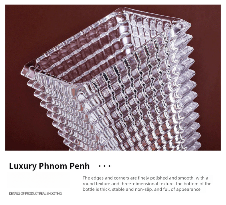 Home Transparent Crystal Glass Vase Nordic Light Luxury Ins Style Living Room Hotel Arrangement Ornament Fresh Flower_voghion.com