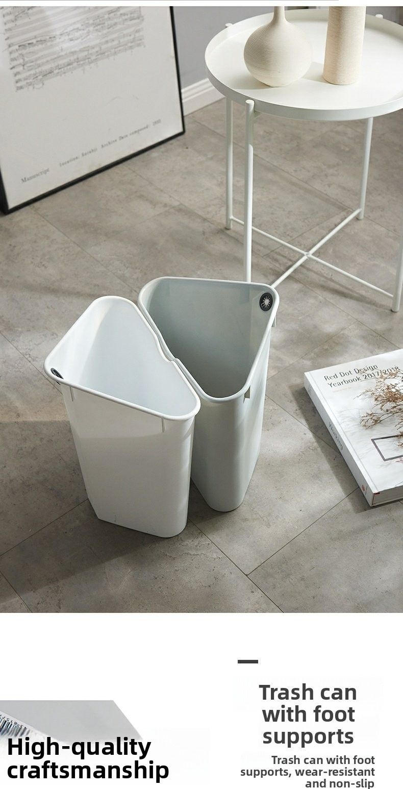 Japanese Sle Triangular Corner Wall Mounted Tra Can Home Kitchen Batoom Waste Buet No Cover Paper Basket Storage Bin_voghion.com