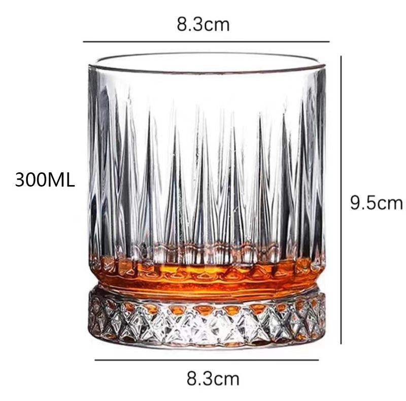 Copos de coquetel clássicos - Conjunto de copos de uísque com nervuras para uso em bar e casa (transparente, 12 oz, sem chumbo)_voghion.com