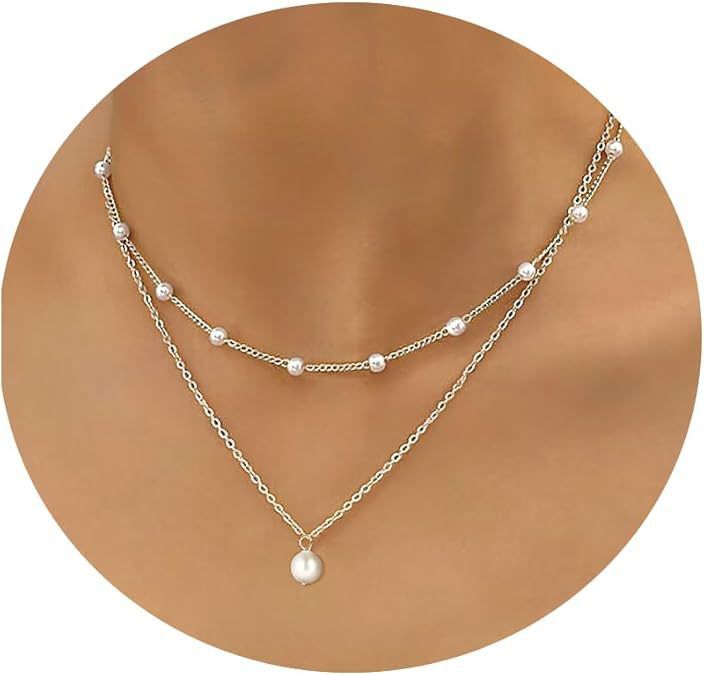 Heißer Verkauf Echt Vergoldete Messing Perlenkette Layered Design Doppelschicht Schlüsselbeinkette Für Frauen_voghion.com