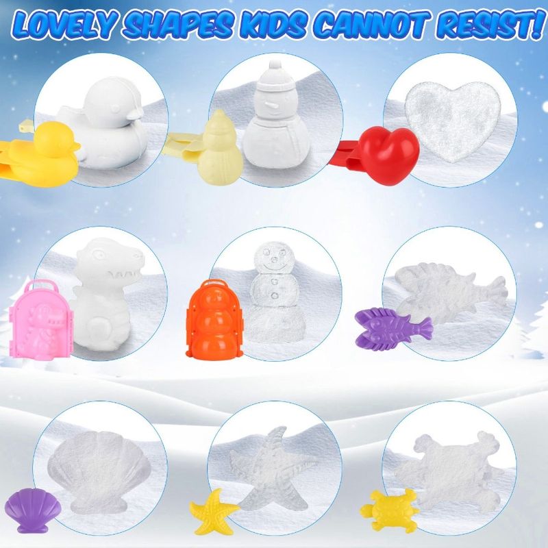 Molds For Tool Snowball Snowman 15Pcs Duck Snow Outdoor Toys Kit Winter Toddlers Beach Adults Snowflake Dinosaur Snow_voghion.com