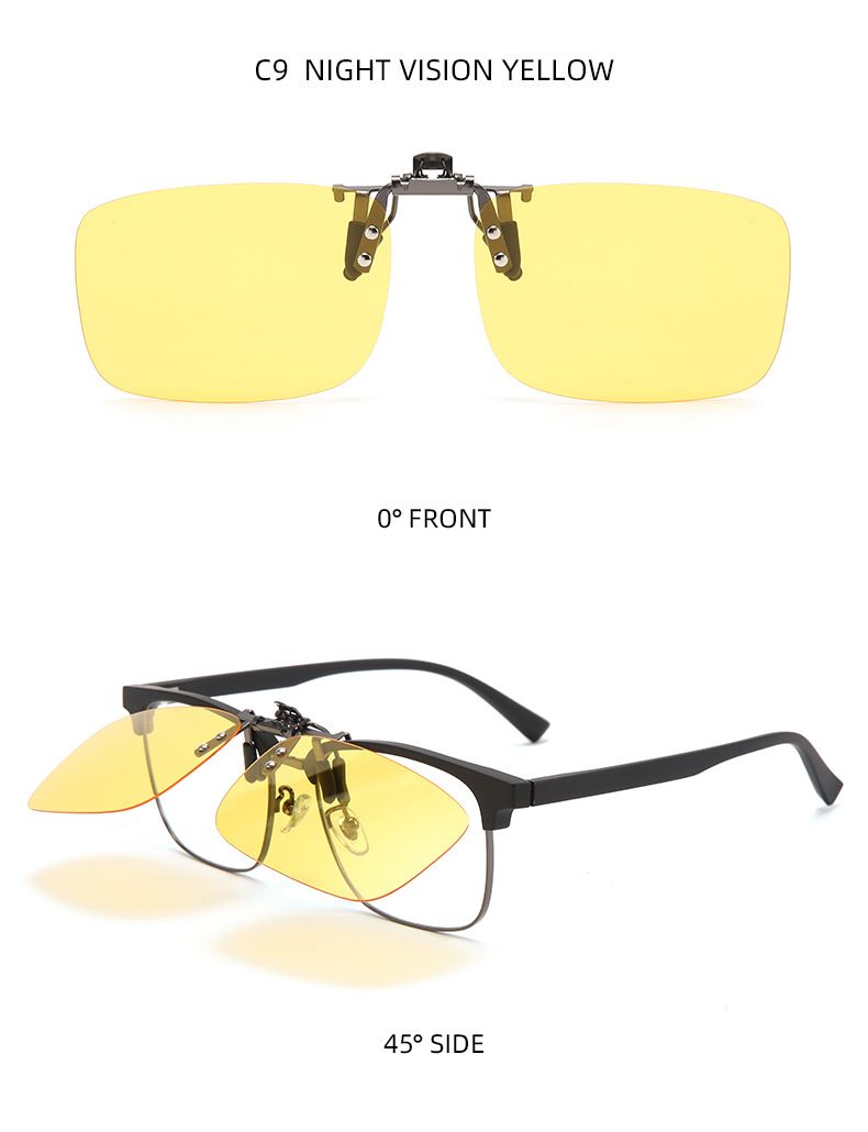 Occhiali da sole polarizzati con clip alla moda 2025 per uomo e donna - Parasole da guida per miopia (stile rospo)_voghion.com