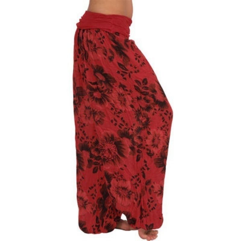 Pantalon Haren ample à jambes larges et confortable pour femme, mode d'été, imprimé numérique, décontracté_voghion.com