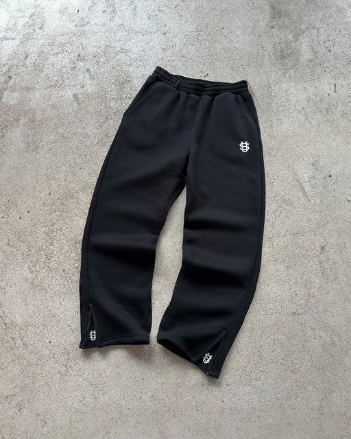 Herenkleding Losse rechte broek Heren joggingbroek Gepersonaliseerd been rits Borduurwerk ontwerp Hip Hop_voghion.com