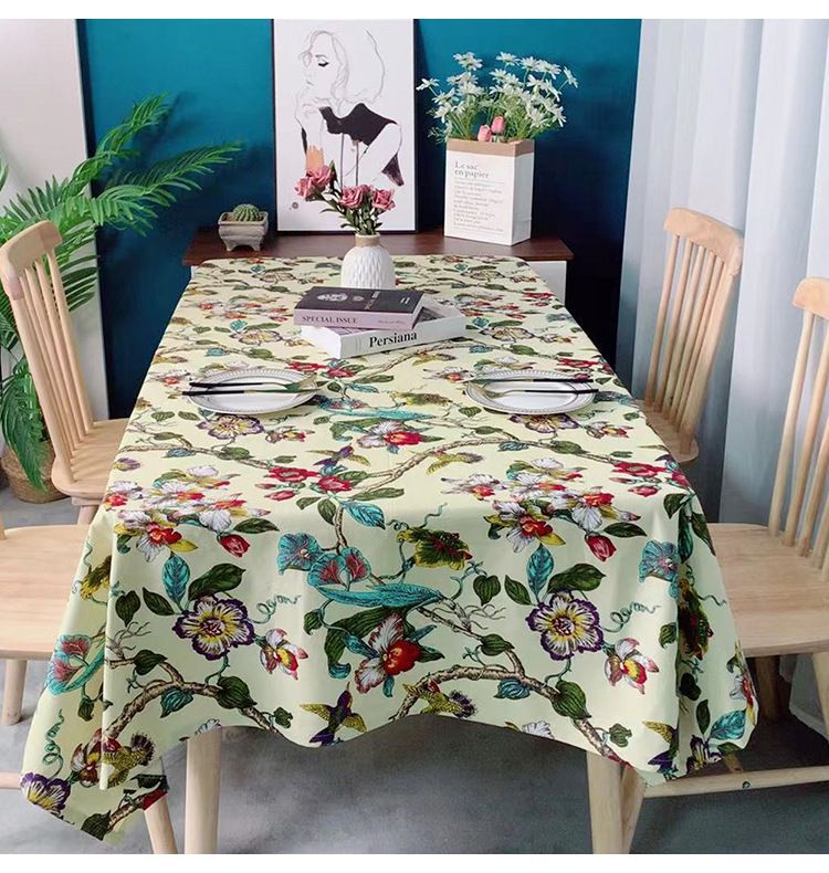 Tovaglia in poliestere resistente - Copritavolo rettangolare antiscivolo con stampa floreale di azalea, resistente al calore e antimacchia per sala da pranzo, decorazioni natalizie_voghion.com