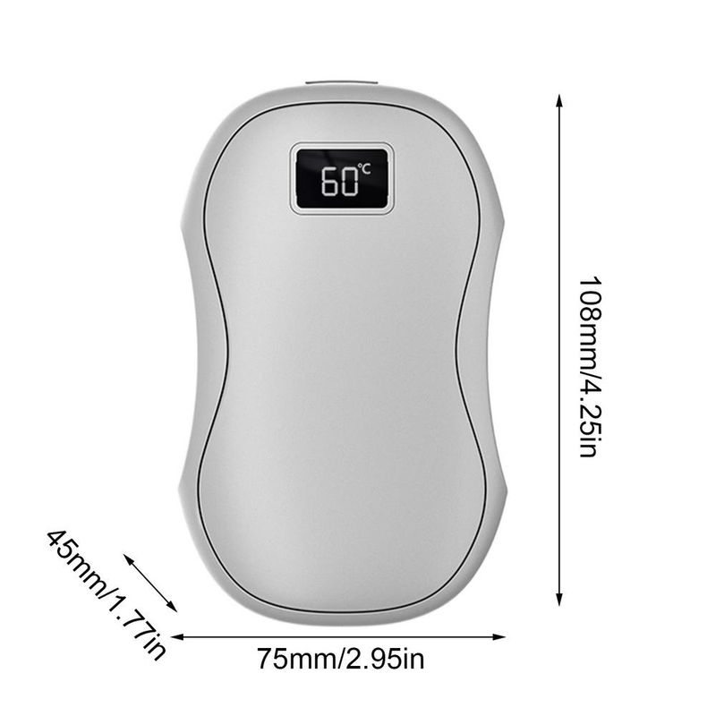 2-in-1 Pocket Heater With Digital Display, 3 Heat Settings, Double-Sided Heating, Magnetic Split Hand Warmer_voghion.com