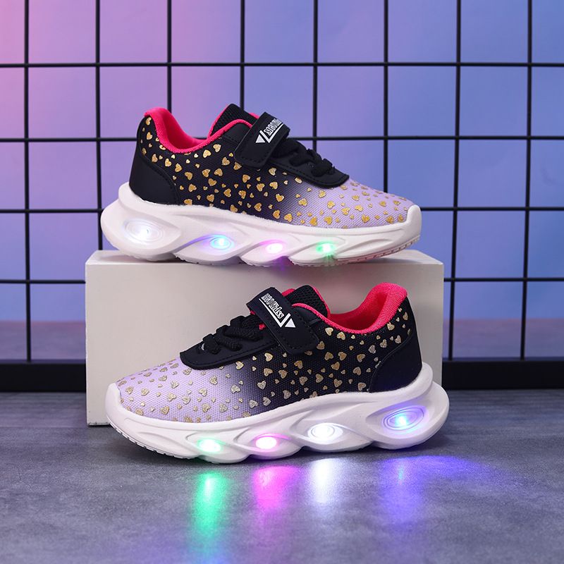 Scarpe luminose per bambini primavera e autunno 2025, ragazzi e ragazze, scarpe singole con LED lampeggianti, scarpe sportive in rete alla moda_voghion.com