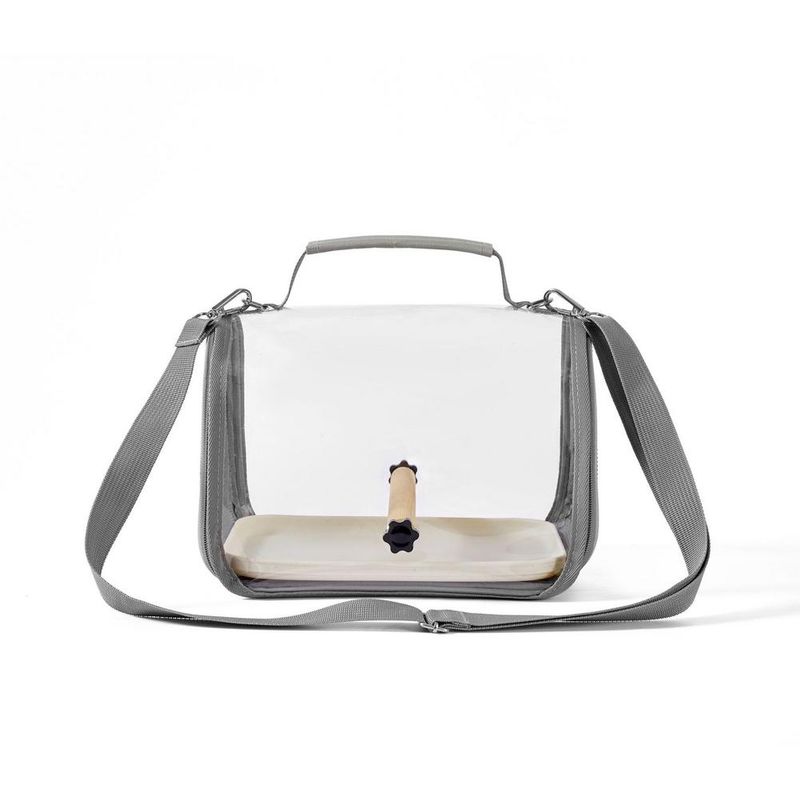 Portable Bird Travel Carrier Small Bird Parrot Pet Wood Standing Bag Cage With Side Perch Soft Mat Mesh Bird Window Accesso Z1C9_voghion.com