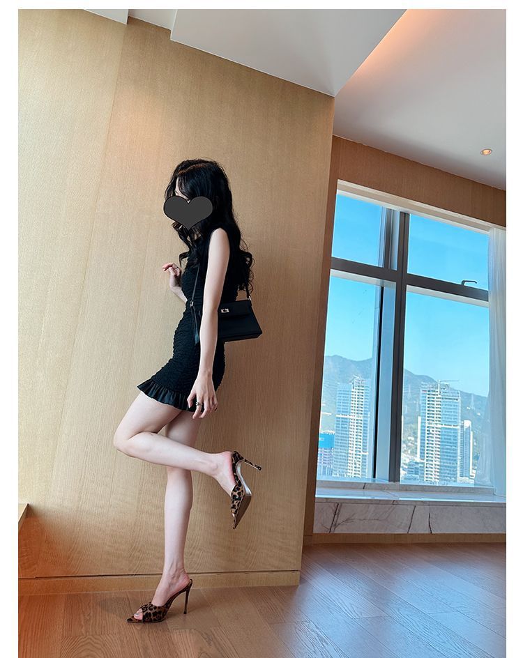 Zomerpantoffels voor dames, modieuze sandalen voor buiten, nieuwe lente- en zomerschoenen met hoge, dunne hoge hak, spitse neus, modieus en veelzijdig_voghion.com