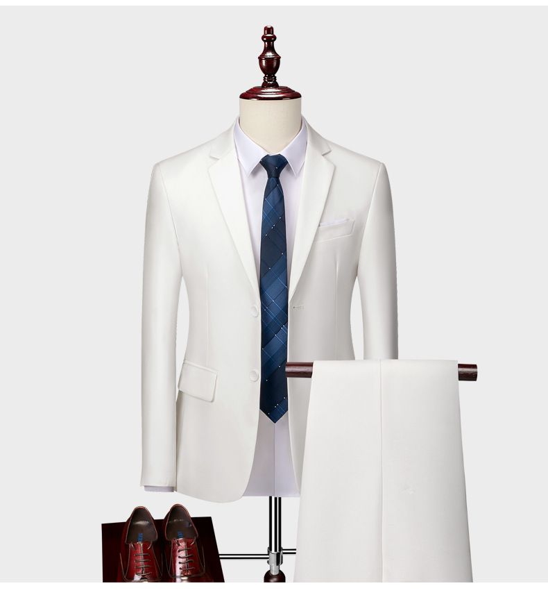 Men's business casual men's fashion host, wedding groomsman suit, two-piece set_voghion.com