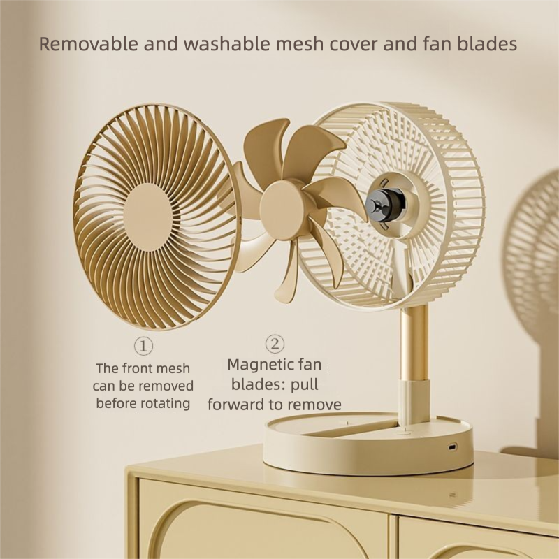 Foldable Intelligent Shaking Head USB Small For Home Desktop Office Dormitory Tabletop Retractable Electric Fan_voghion.com