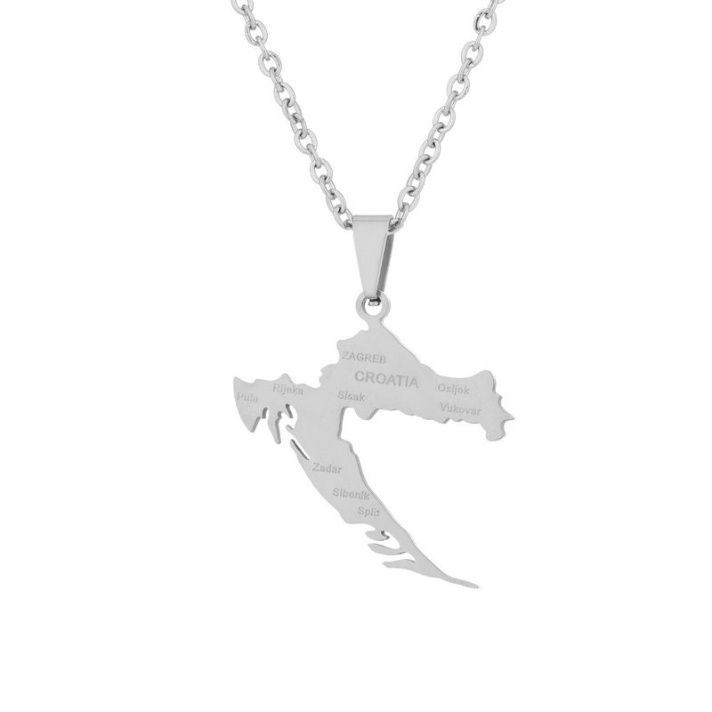 Collana con ciondolo con mappa e nome della città in acciaio inossidabile, per uomo e donna, stile etnico, catena per maglioni_voghion.com