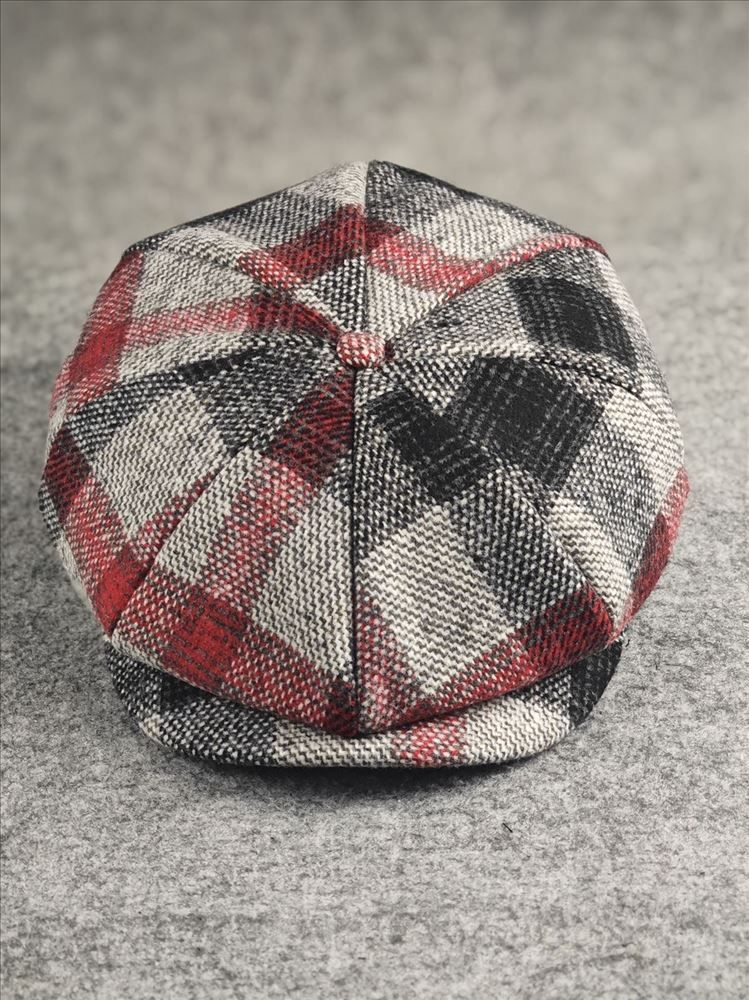 Offre spéciale 2024 printemps automne et hiver casquettes gavroche hommes femmes motif à carreaux béret en laine papa feutre lierre casquette homme grande taille octogonale_voghion.com