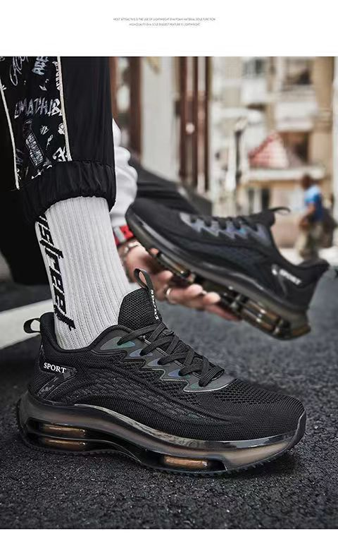 Sapatos masculinos novos, com amortecimento de ar na palma da mão, tênis de corrida modernos, antiderrapantes e com absorção de impacto, calçados esportivos casuais para o verão_voghion.com