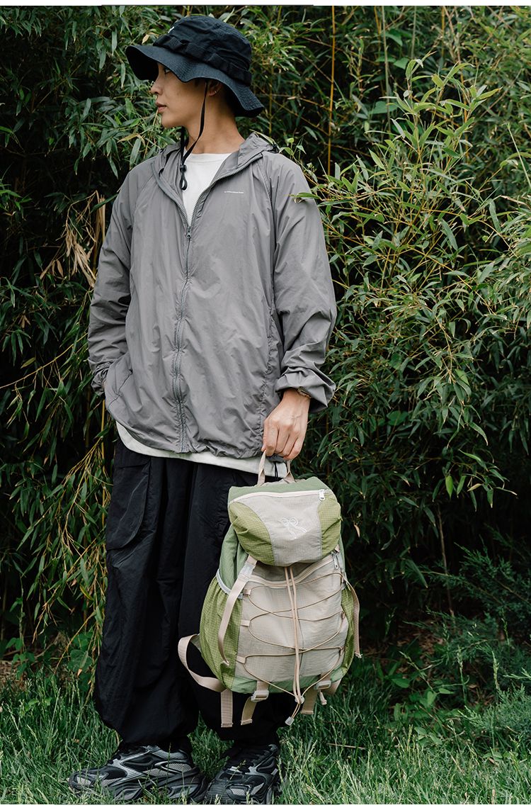 Spring Outing Lightweight Outdoor Sports Color-Block Hiking Trekking Travel Backpack Women Drawstring Large Capacity_voghion.com