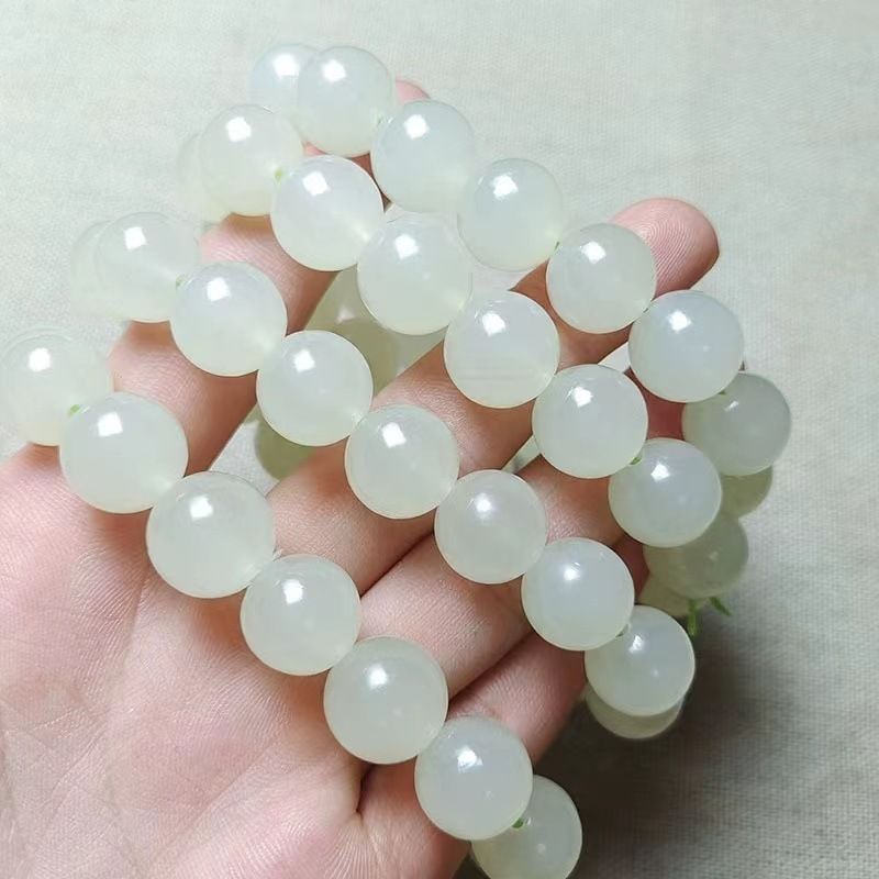 Bracciale con perline rotonde in giada naturale afghana con occhio di gatto, gioiello portatile per uomini e donne_voghion.com
