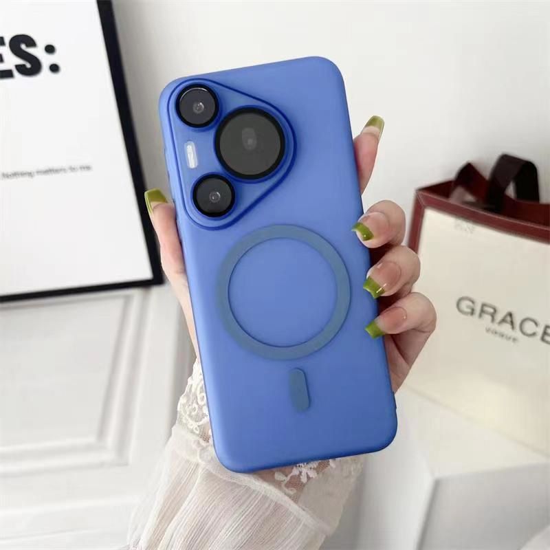 Custodia e cover per telefono Mate70 con pellicola per obiettivo adatta per Huawei Pura70Pro+ Custodia per telefono cellulare ultra sottile magnetica Ice Mist Frosted Confezione completa rigida_voghion.com