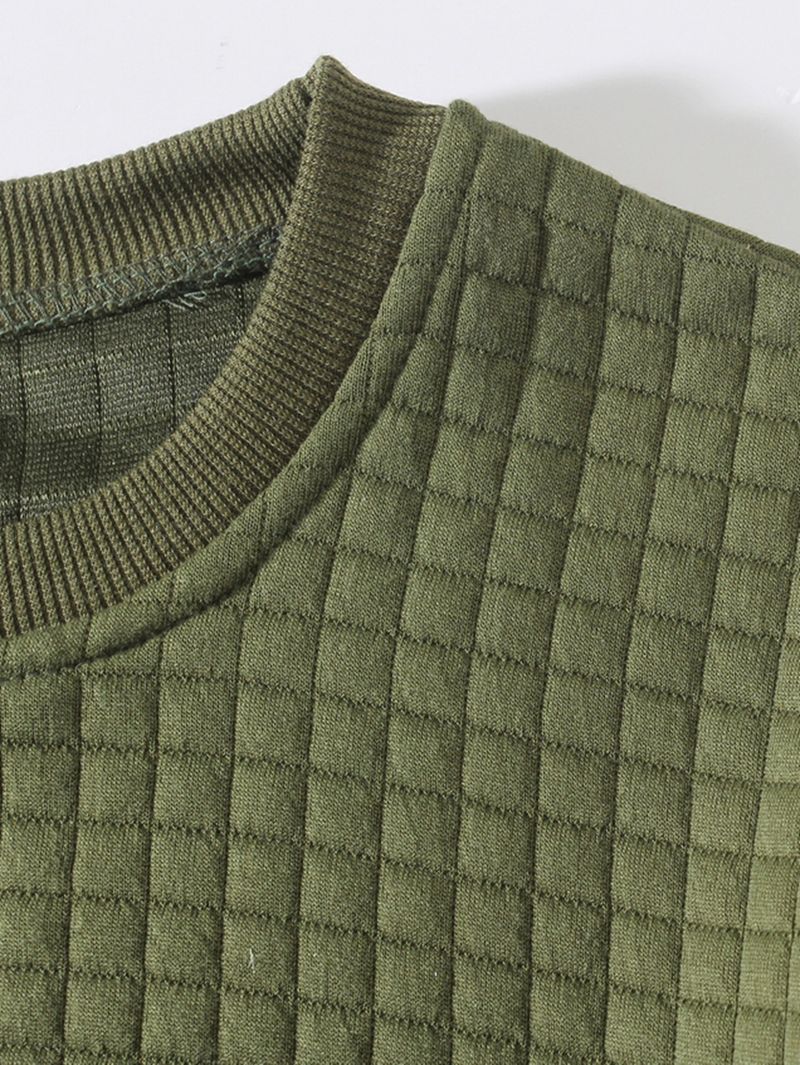 Ropa para hombre, otoño e invierno, camisa informal ajustada para hombre, camiseta de manga larga con cuello redondo y diseño de gofre_voghion.com