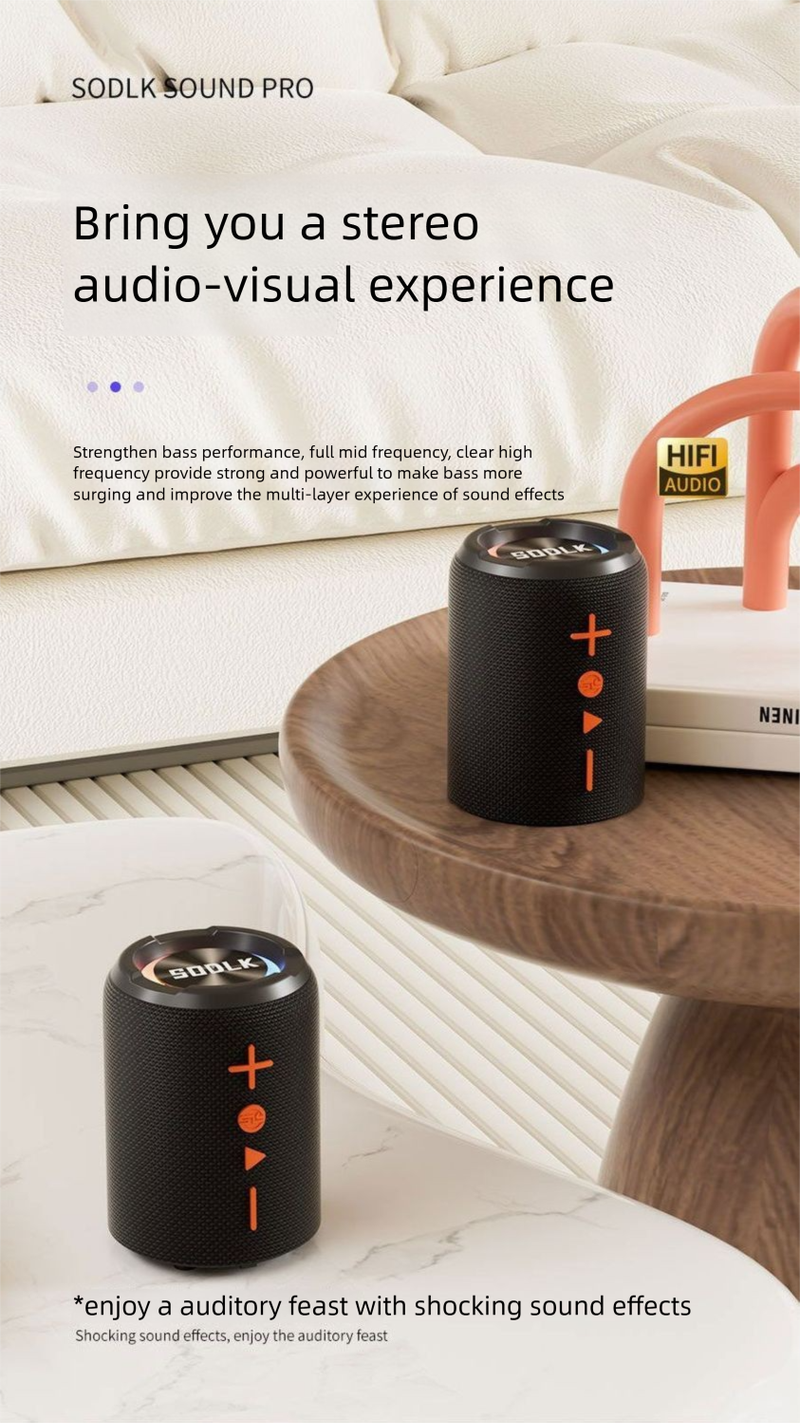 【Order Now For Instant Discount】Shenlaike Split Stereo Outdoor Bluetooth Speaker Portable High Volume High-Quality Sound_voghion.com