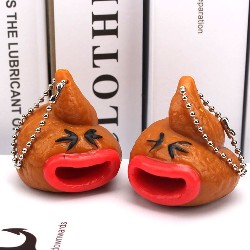 ToysMall Prank Poop Pendant Anti-stress Quick Recovery Vivid Out Tongues Tricky Poop Toys for Relax_voghion.com