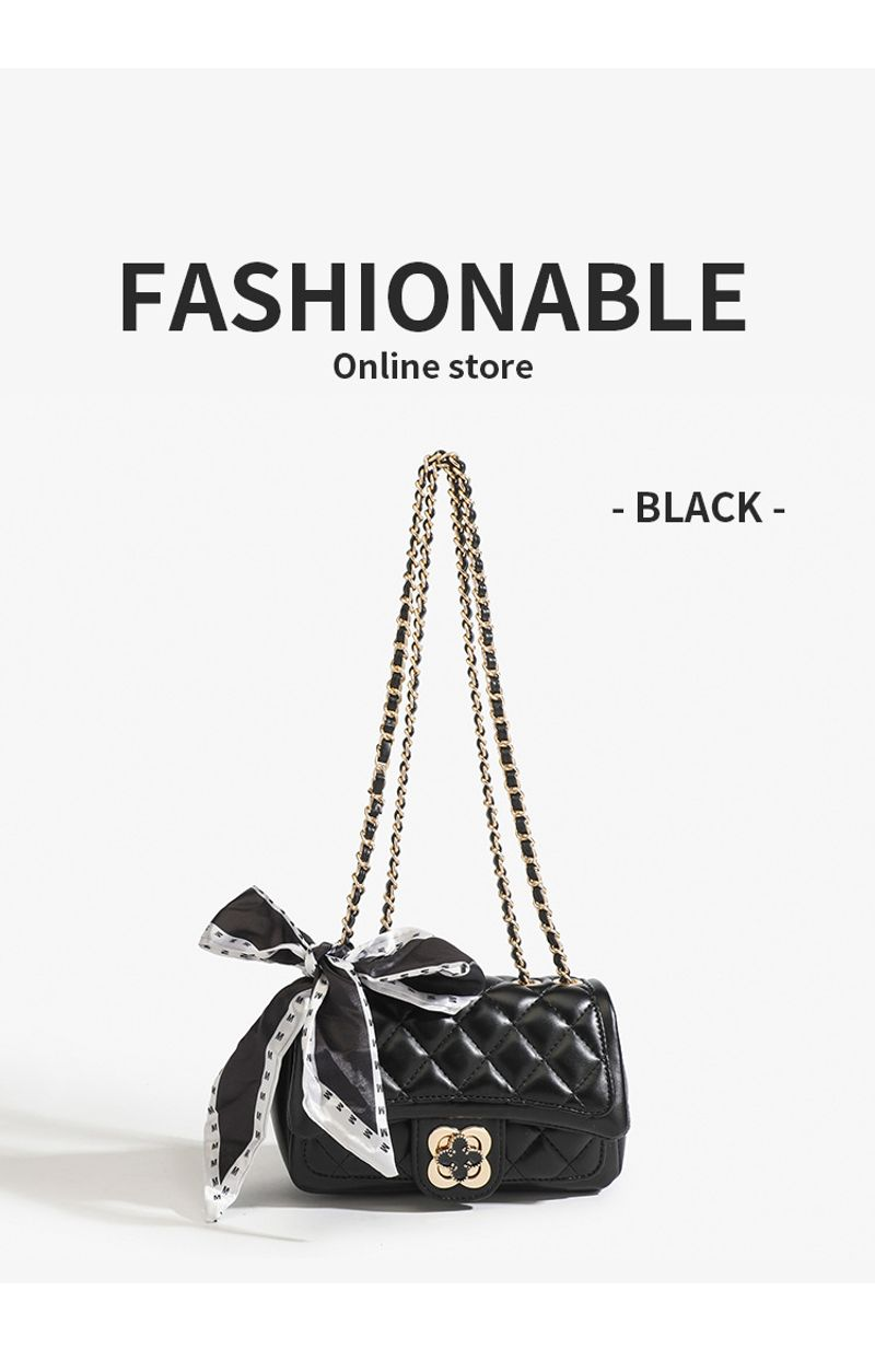 einzelne Schulter kleine quadratische Rhombus Umhängetasche Xiaoxiangfeng Mode Nischenkette Tasche_voghion.com