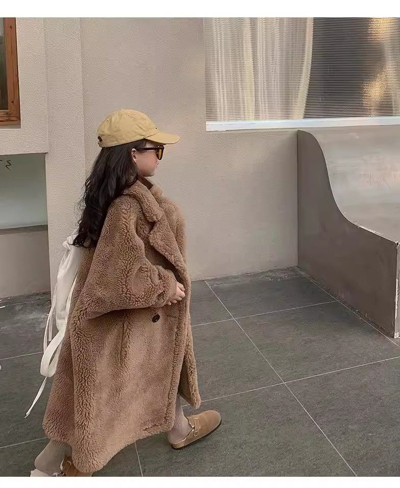 Superweicher, dicker, gesteppter Mantel für Mutter und Kind, langer Teddyfleece-Mantel für Kinder – ultraweiche, baumwollgefütterte Winterjacke für Jungen und Mädchen (95–130 cm)_voghion.com