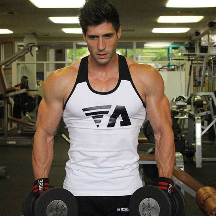 Men's Sports Fitness Running Exercise Tight Elastic Sleeveless Tank Top Equipment Exercise Personality Tank Top_voghion.com