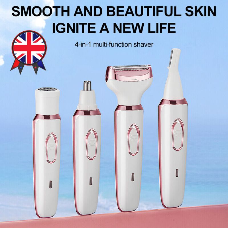 4 in 1 Elektrische Frauen Lady Shaver Haar Arm Bein Bikini Gesicht Remover Razor Trimmer_voghion.com