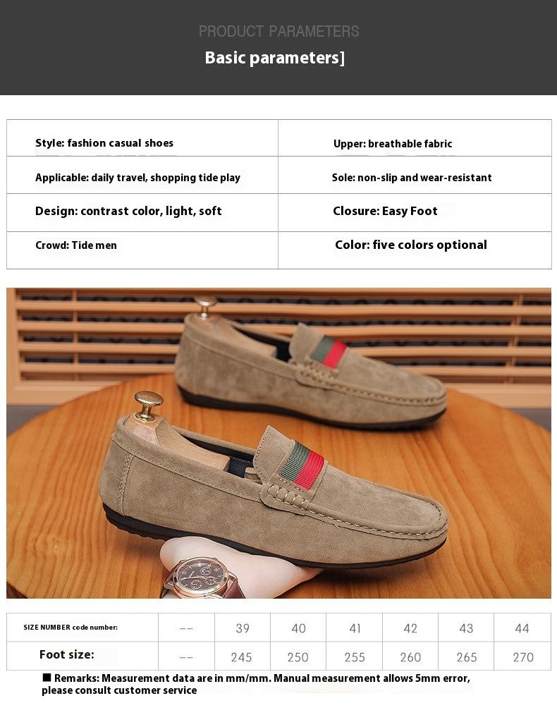 Seizoensgebonden matte, zachte suède zool met één voet, luie Britse stijl, high-end boon voor casual herenschoenen_voghion.com