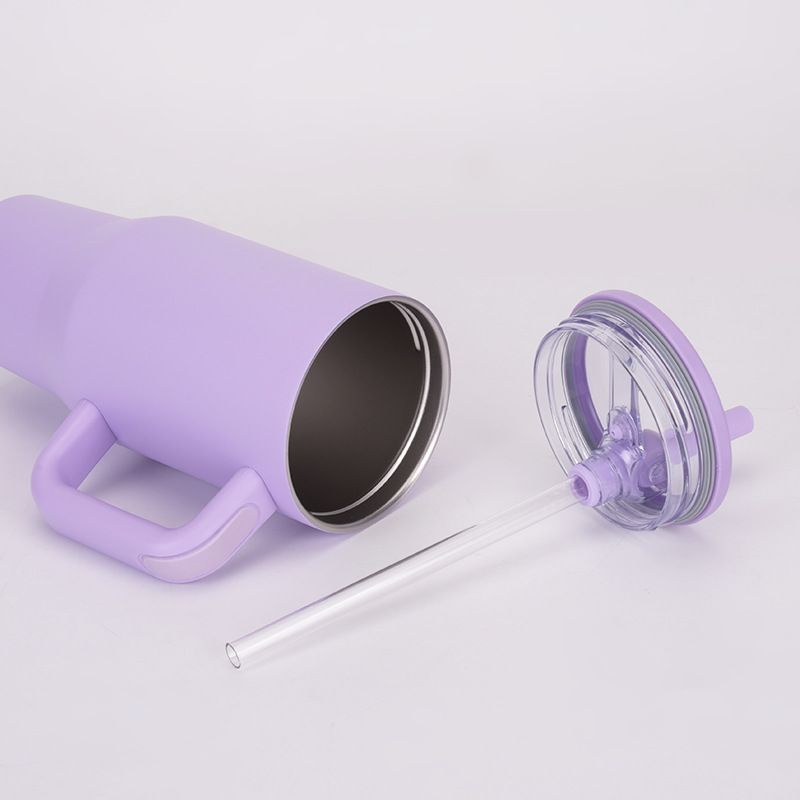 Thermos da 30 once a doppio strato, tazza termica portatile con cannuccia pieghevole a prova di perdite, per bere direttamente_voghion.com
