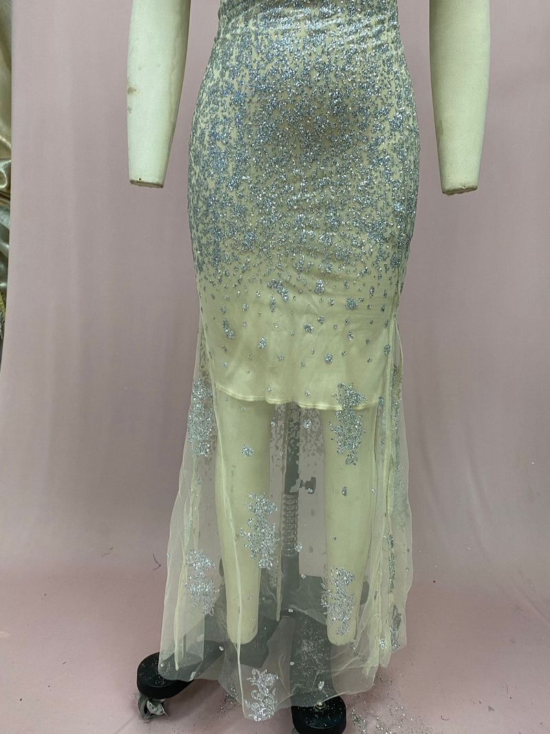 Abiti da ballo di lusso in cristallo 2025, sexy, con scollo a cuore, perline e paillettes, spacco, abito da sera, fatto a mano, da sposa._voghion.com