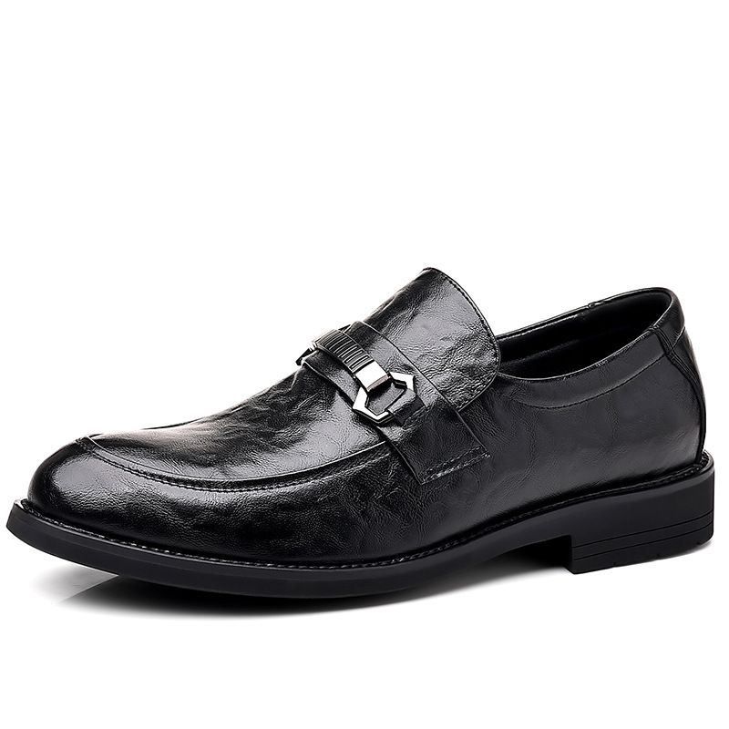 Suitable For All Seasons Men's Business Formal Casual Autumn New British Style Live Work Korean Version Slip-On Trendy Leather Shoes_voghion.com