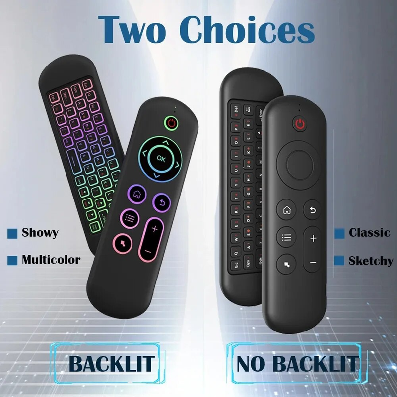 2.4GHz Wireless M5 Air Mouse Bluetooth5.2 Mini Keyboard Voice Backlit IR Learning Remote Control For PC Android_voghion.com