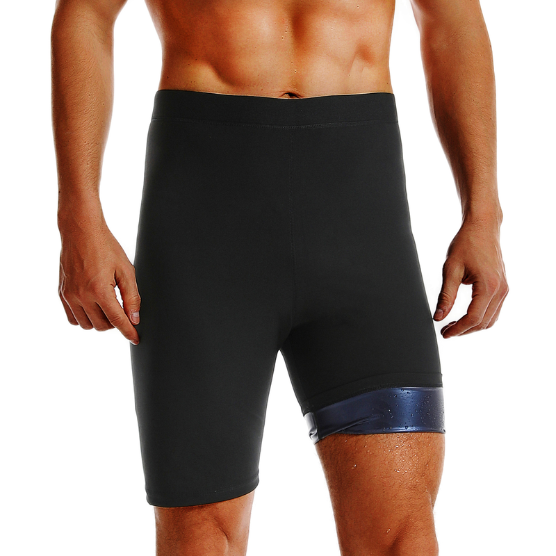 men's sports waist shaping and abdomen sauna shorts sweat pants bodybuilding body shaping elastic waist shorts_voghion.com