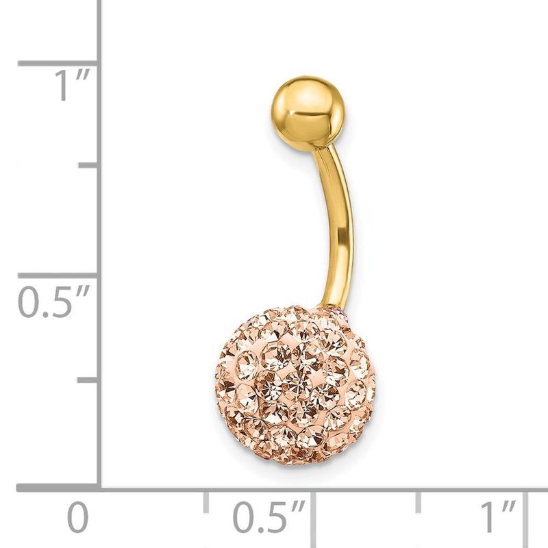 10k W/Champagne Crystal Ball Belly Dangle_voghion.com