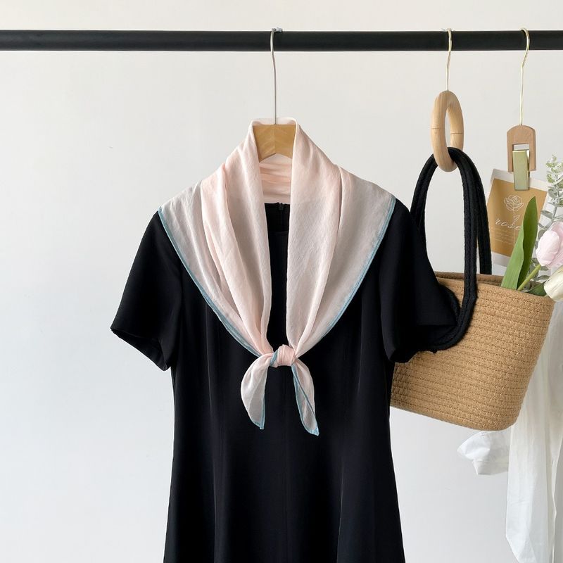 Einfarbiger, 70 cm kleiner, quadratischer, atmungsaktiver und schweißabsorbierender, künstlerischer Temperamentschal für einfache, professionelle Damen_voghion.com